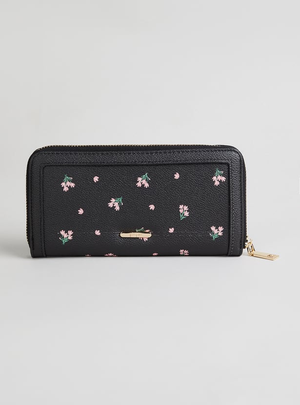 GINGER Floral Print Zip-Around Wallet