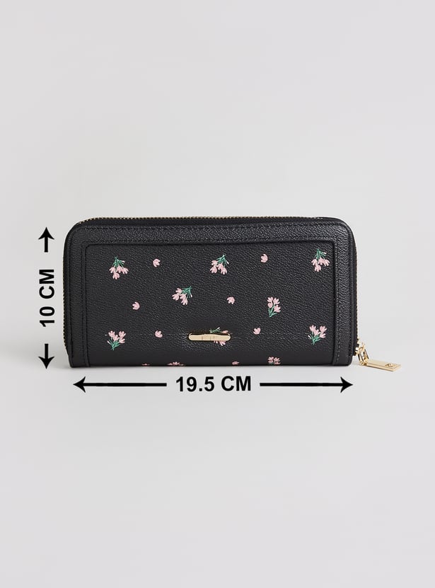 GINGER Floral Print Zip-Around Wallet