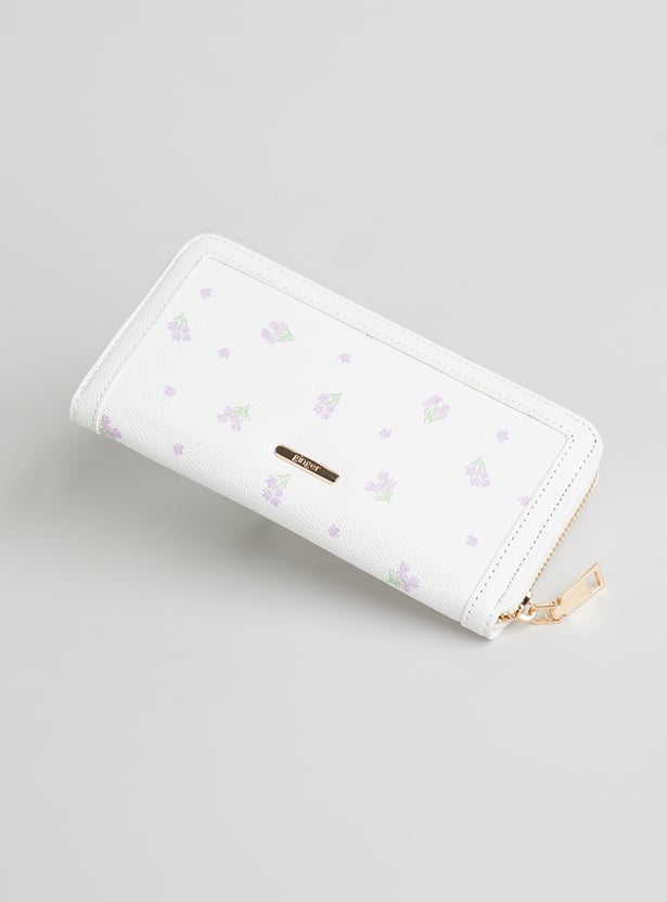 GINGER Floral Print Zip-Around Wallet
