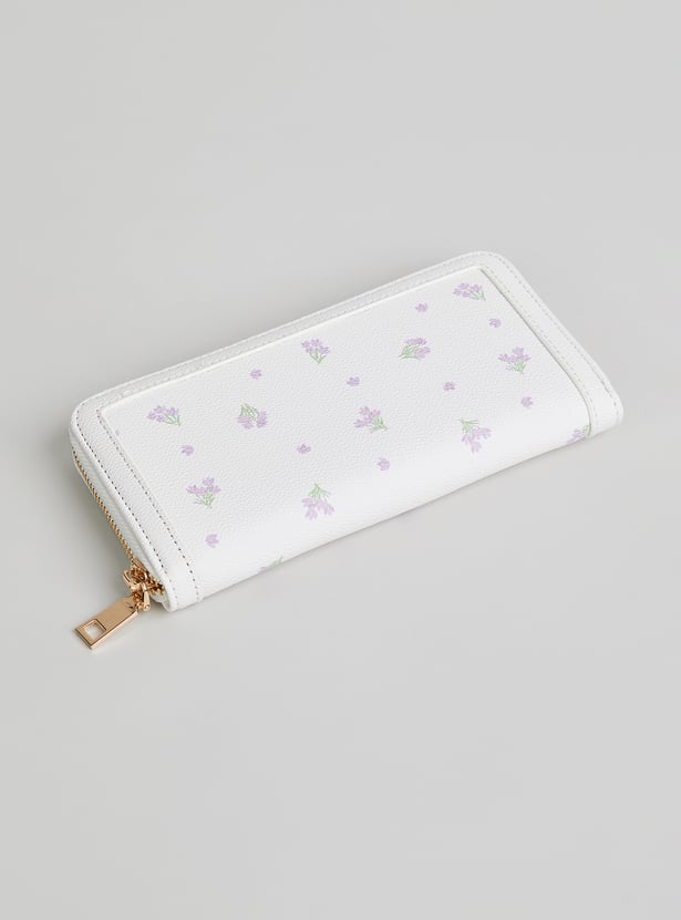 GINGER Floral Print Zip-Around Wallet