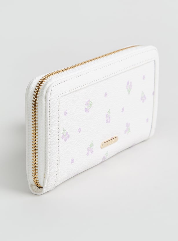 GINGER Floral Print Zip-Around Wallet