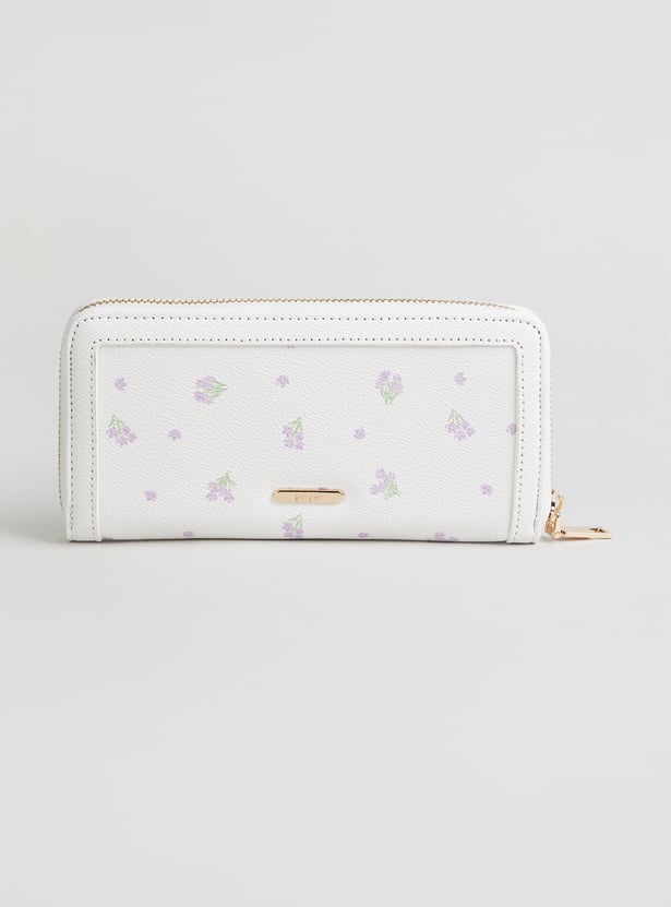 GINGER Floral Print Zip-Around Wallet