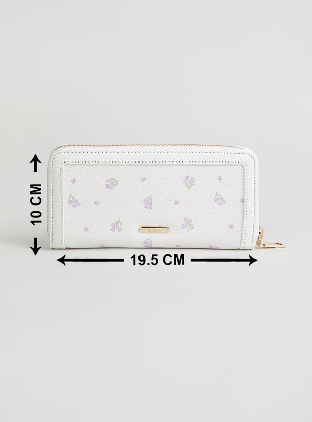 GINGER Floral Print Zip-Around Wallet