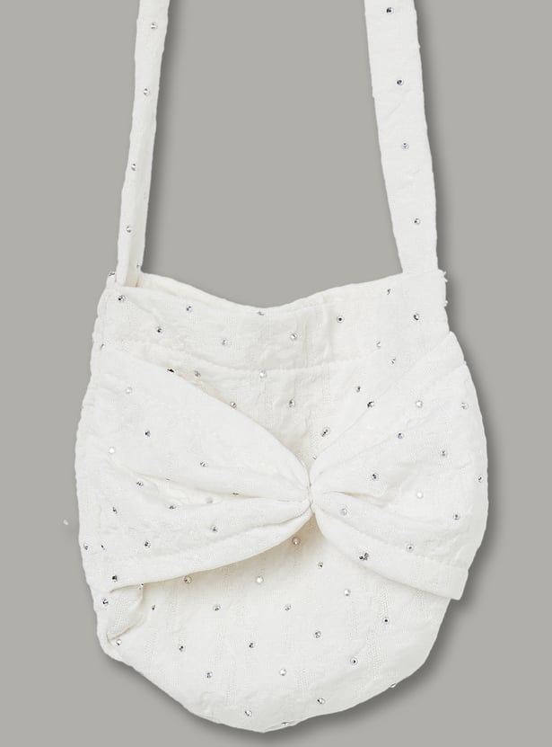 FAME FOREVER Girls Embellished A-Line Dress with Bag