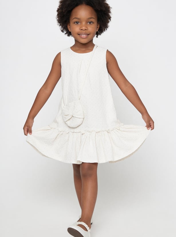 FAME FOREVER Girls Embellished A-Line Dress with Bag