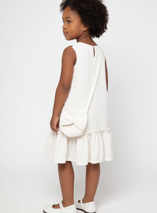 FAME FOREVER Girls Embellished A-Line Dress with Bag