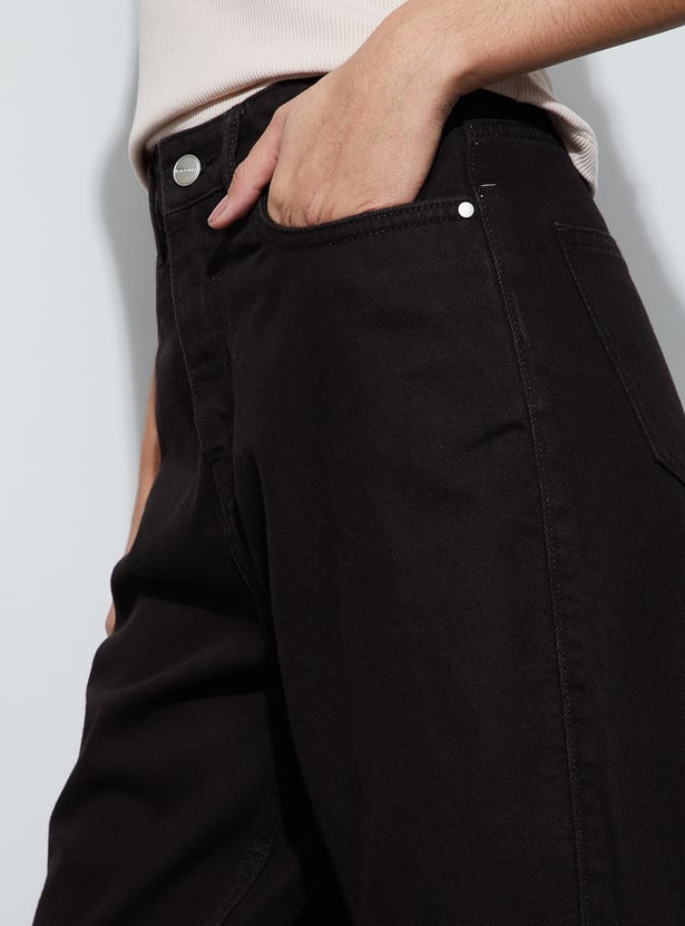 FAME FOREVER Solid Straigt Fit Jeans