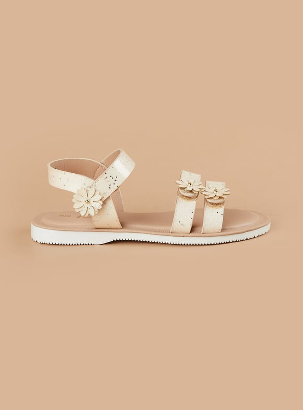 FAME FOREVER Girls Floral Applique Sandals