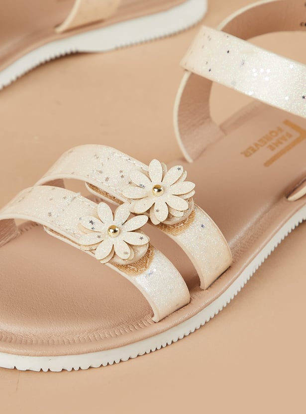 FAME FOREVER Girls Floral Applique Sandals