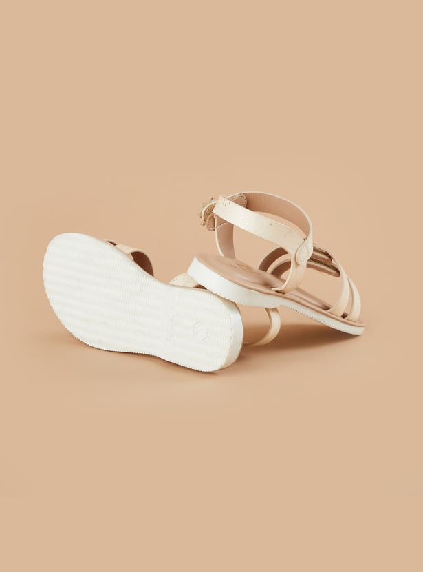 FAME FOREVER Girls Floral Applique Sandals