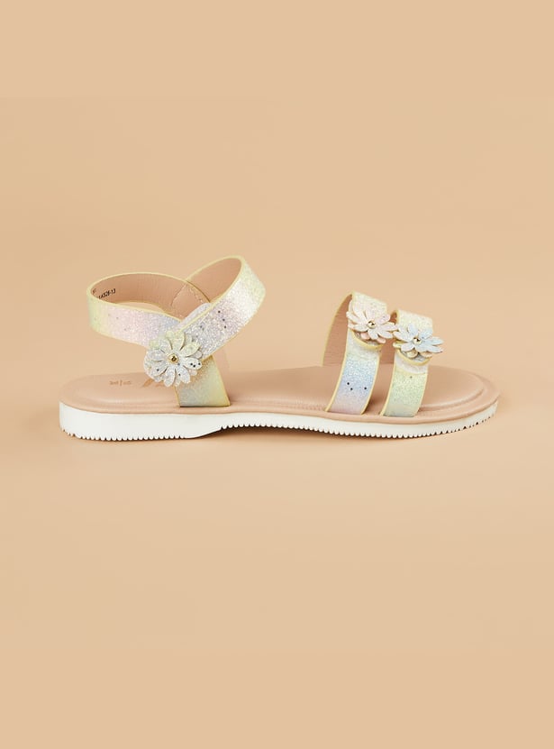 FAME FOREVER Girls Floral Applique Sandals