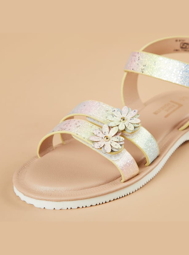 FAME FOREVER Girls Floral Applique Sandals