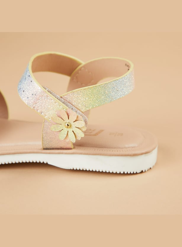 FAME FOREVER Girls Floral Applique Sandals