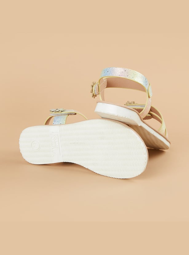 FAME FOREVER Girls Floral Applique Sandals