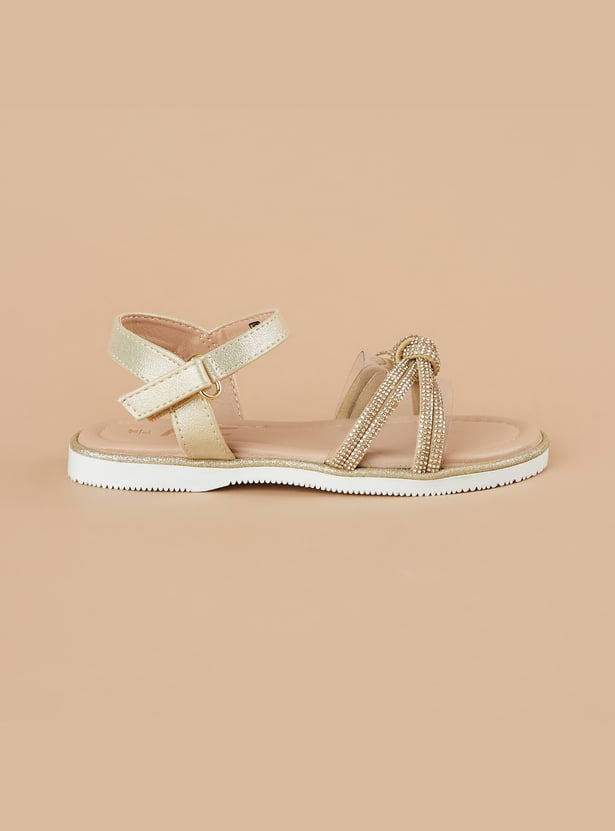 FAME FOREVER Girls Embellished Ankle Strap Sandals