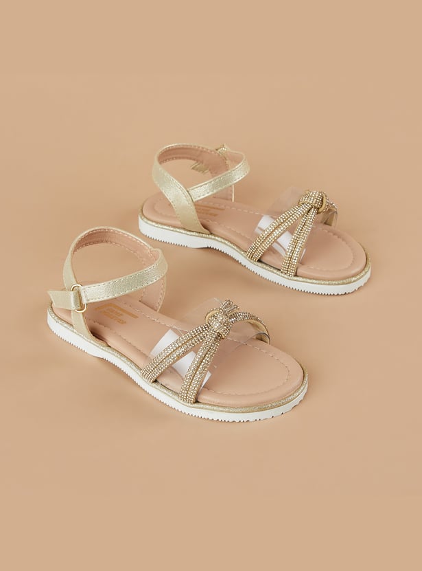 FAME FOREVER Girls Embellished Ankle Strap Sandals