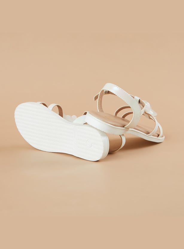 FAME FOREVER Girls Floral Applique Sandals