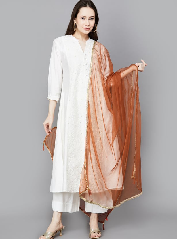 SPAN Embellished Net Dupatta