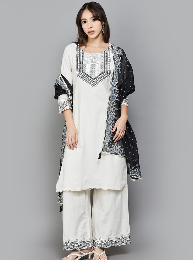 SPAN Embroidered Kurta Set