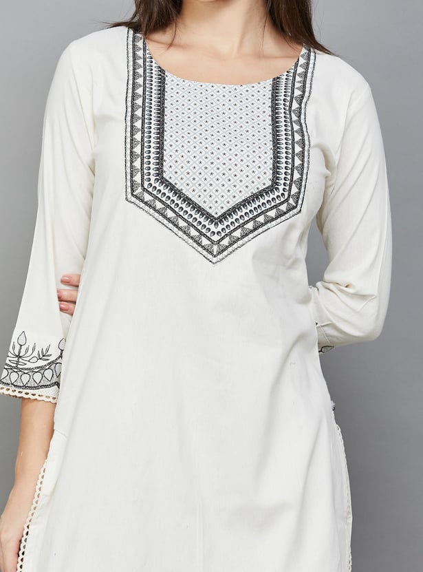 SPAN Embroidered Kurta Set
