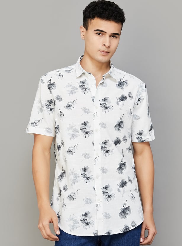 INDIAN TERRAIN Floral Print Classic Fit Shirt