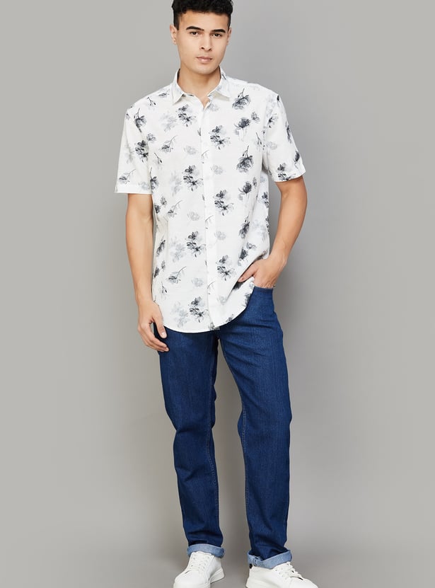 INDIAN TERRAIN Floral Print Classic Fit Shirt