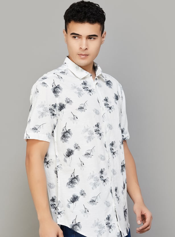 INDIAN TERRAIN Floral Print Classic Fit Shirt