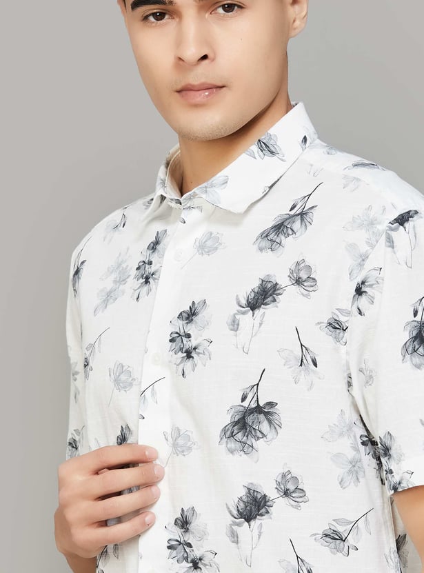 INDIAN TERRAIN Floral Print Classic Fit Shirt