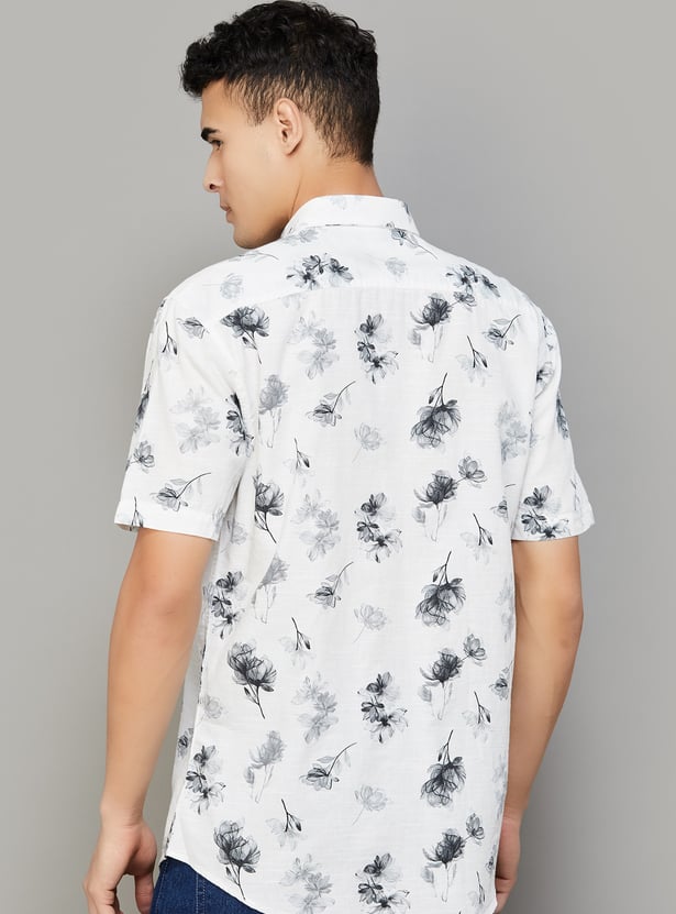 INDIAN TERRAIN Floral Print Classic Fit Shirt