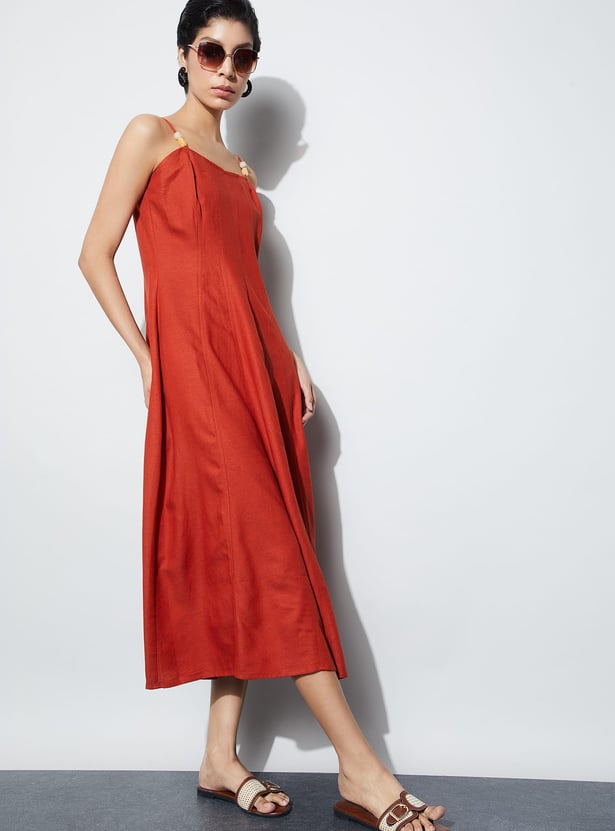 CODE Solid A-Line Dress