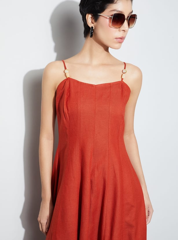 CODE Solid A-Line Dress
