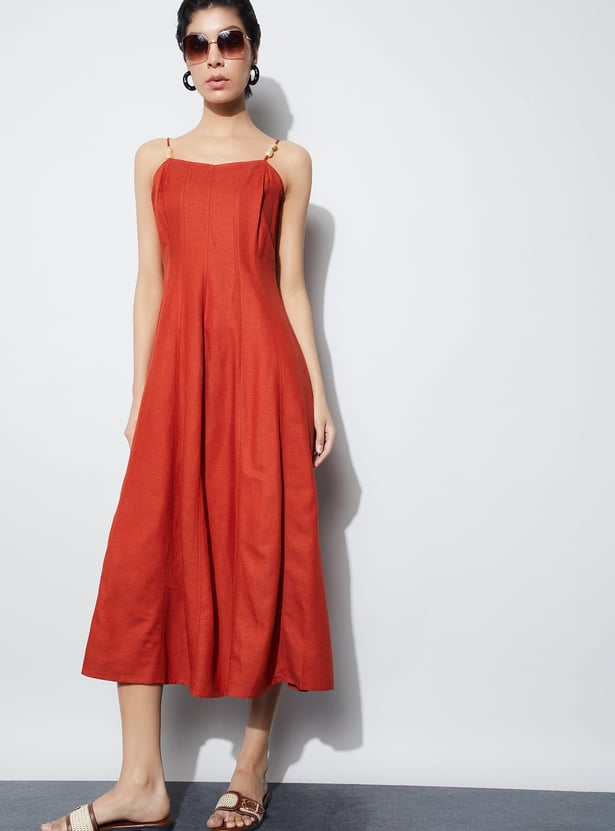 CODE Solid A-Line Dress