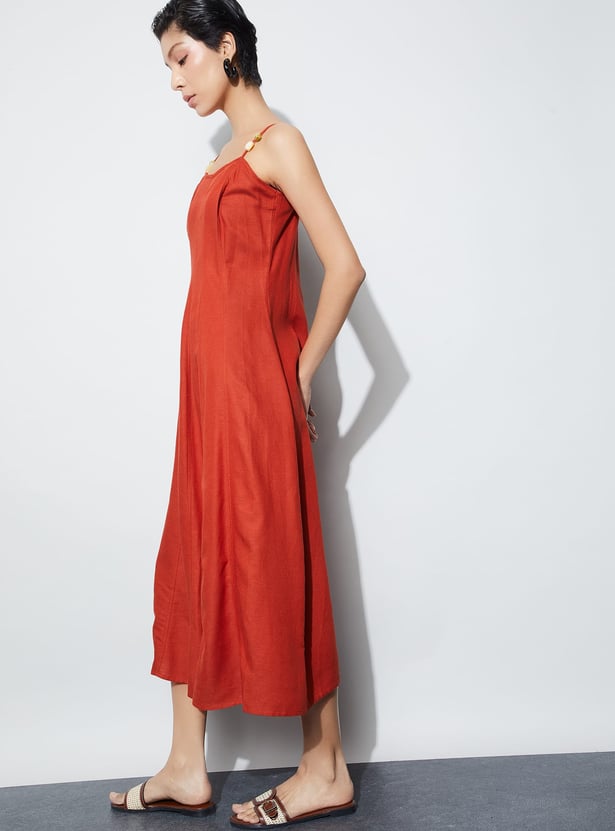 CODE Solid A-Line Dress