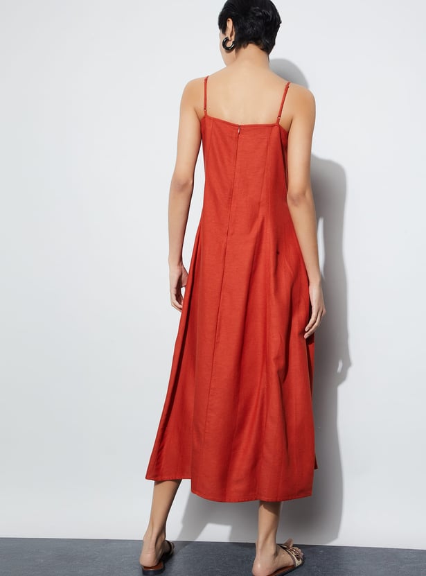 CODE Solid A-Line Dress
