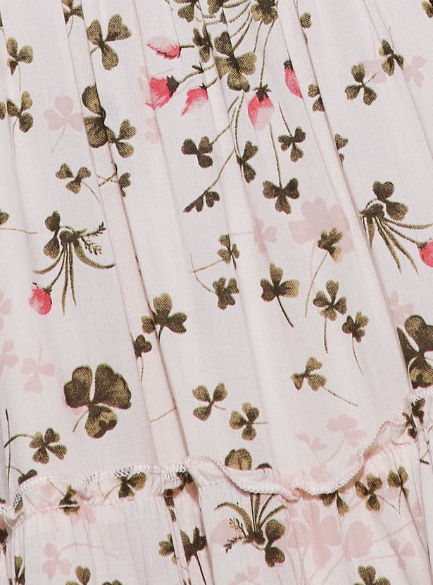 CODE Floral Print Spaghetti Neck Maxi Dress