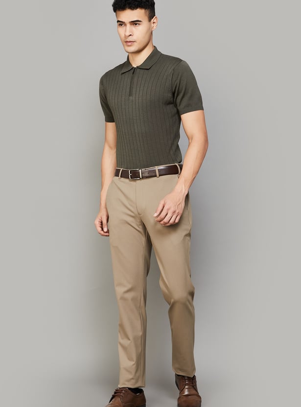 PARK AVENUE Flex Tech Slim Straight Formal Trousers