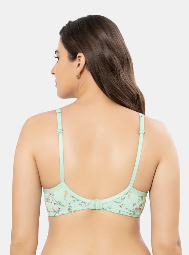 AMANTE Floral Print Padded Non-Wired Seamless T-Shirt Bra