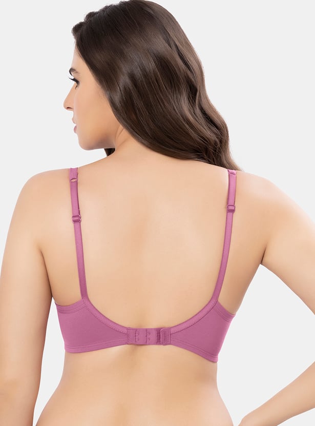 AMANTE Lace Padded Non-Wired Seamed T-shirt Bra