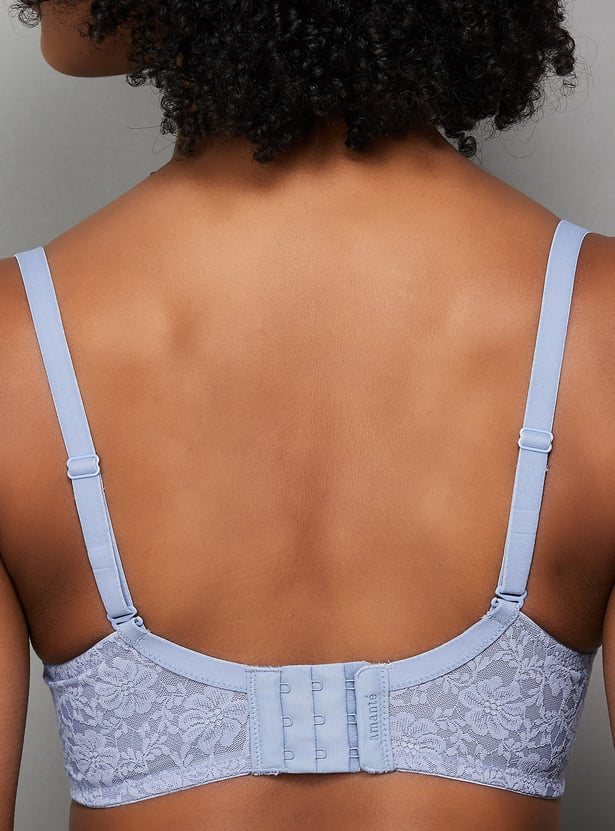 AMANTE Lace Padded Non-Wired Seamed T-shirt Bra