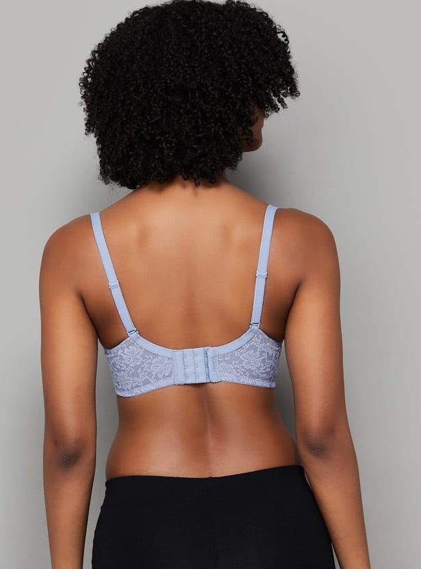 AMANTE Lace Padded Non-Wired Seamed T-shirt Bra