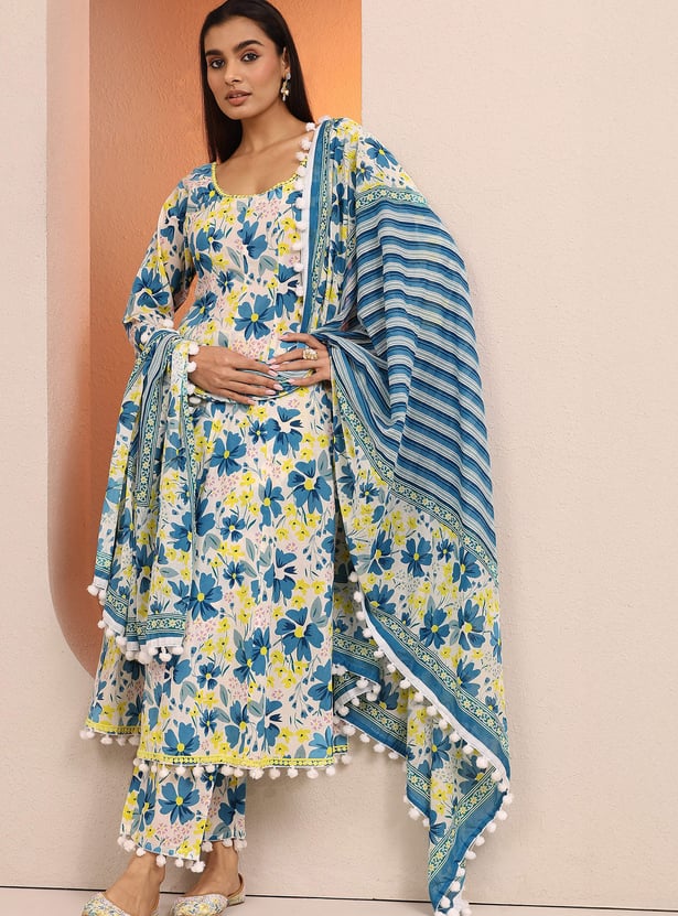 LIBAS Floral Print Kurta Set