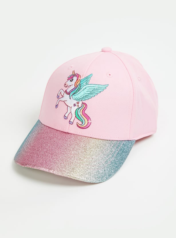KIDSVILLE Girls Unicrn Embroidered Baseball Cap