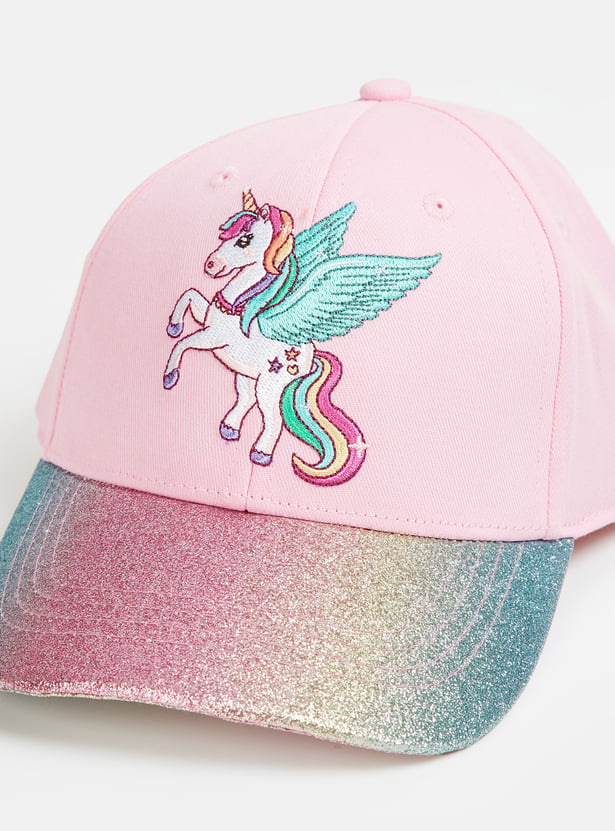 KIDSVILLE Girls Unicrn Embroidered Baseball Cap