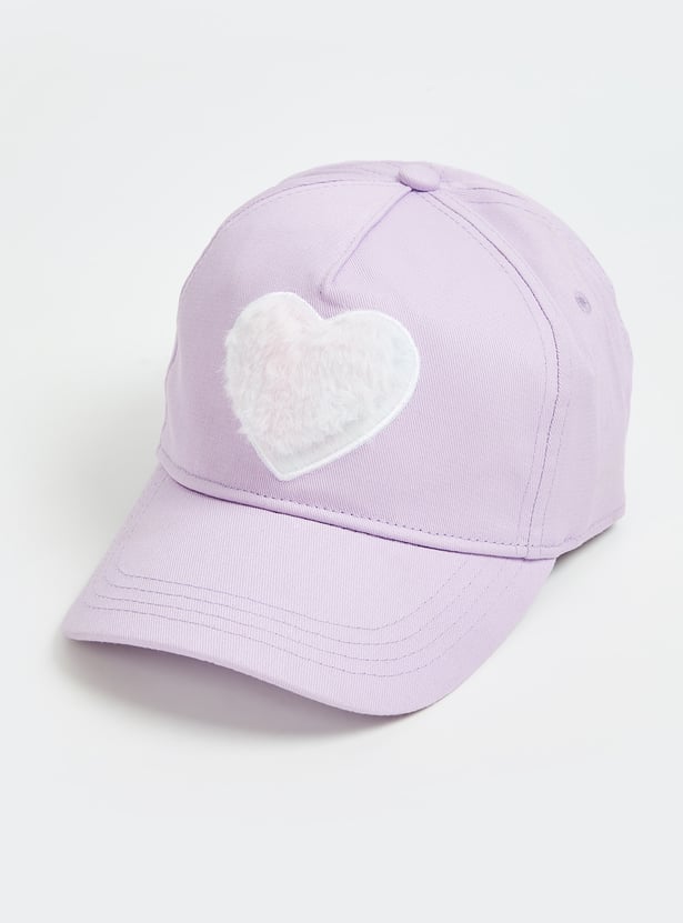 KIDSVILLE Girls Heart Applique Baseball Cap
