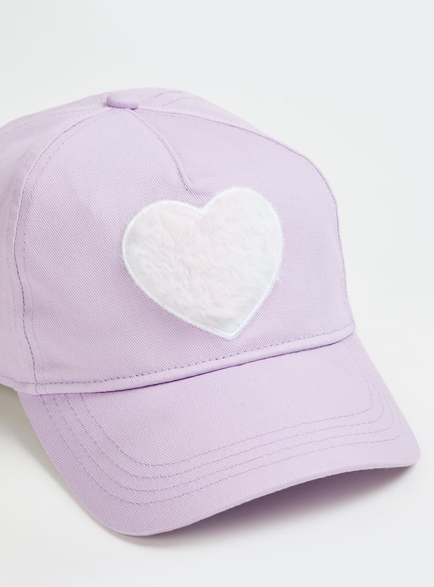 KIDSVILLE Girls Heart Applique Baseball Cap