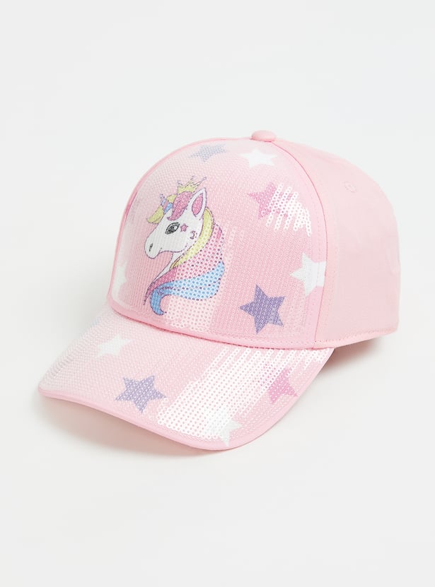KIDSVILLE Girls Unicorn Sequin Baseball Cap