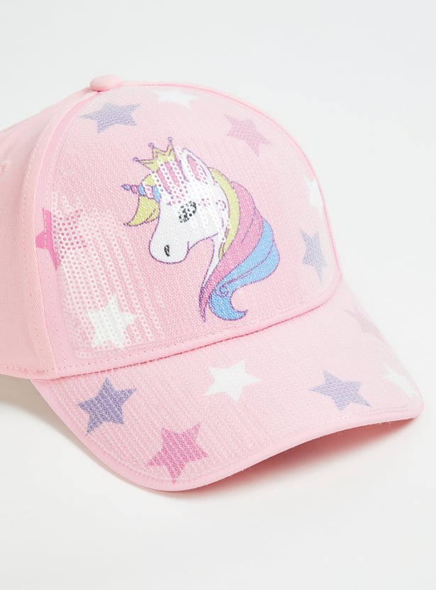 KIDSVILLE Girls Unicorn Sequin Baseball Cap