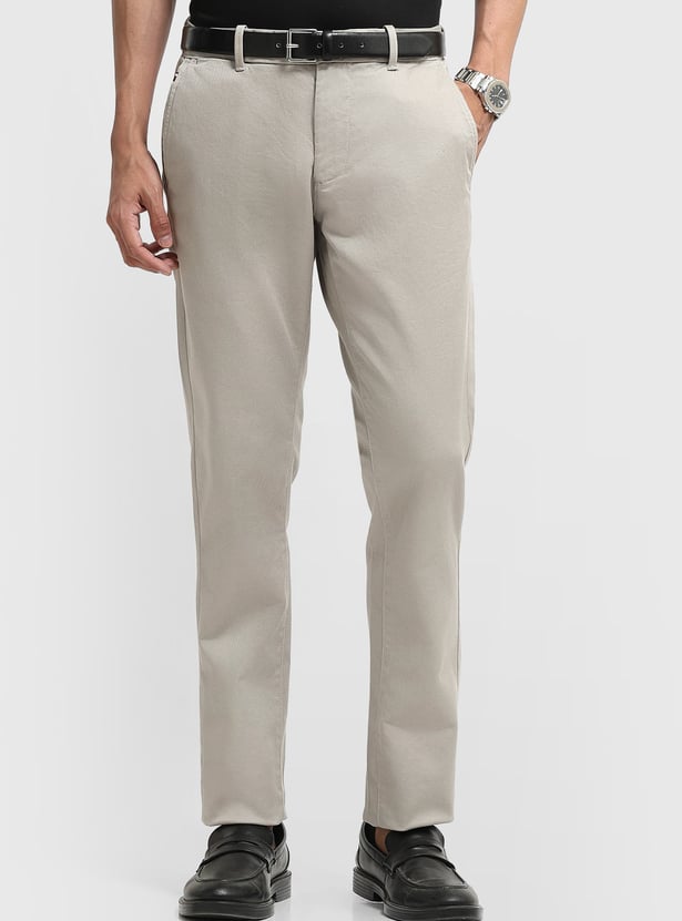 ARROW SPORT Solid Slim Straight Trousers