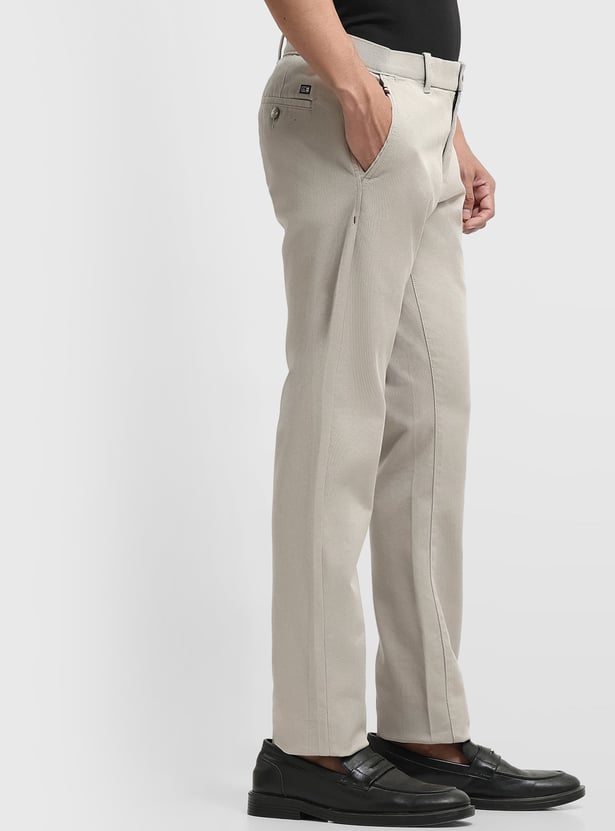 ARROW SPORT Solid Slim Straight Trousers