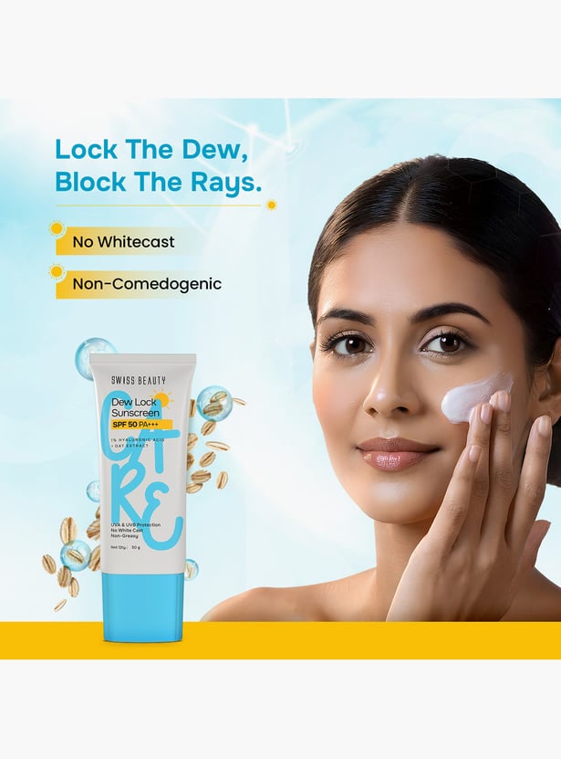 SWISS BEAUTY Dew Lock Sunscreen SPF 50 PA+++ - 50g